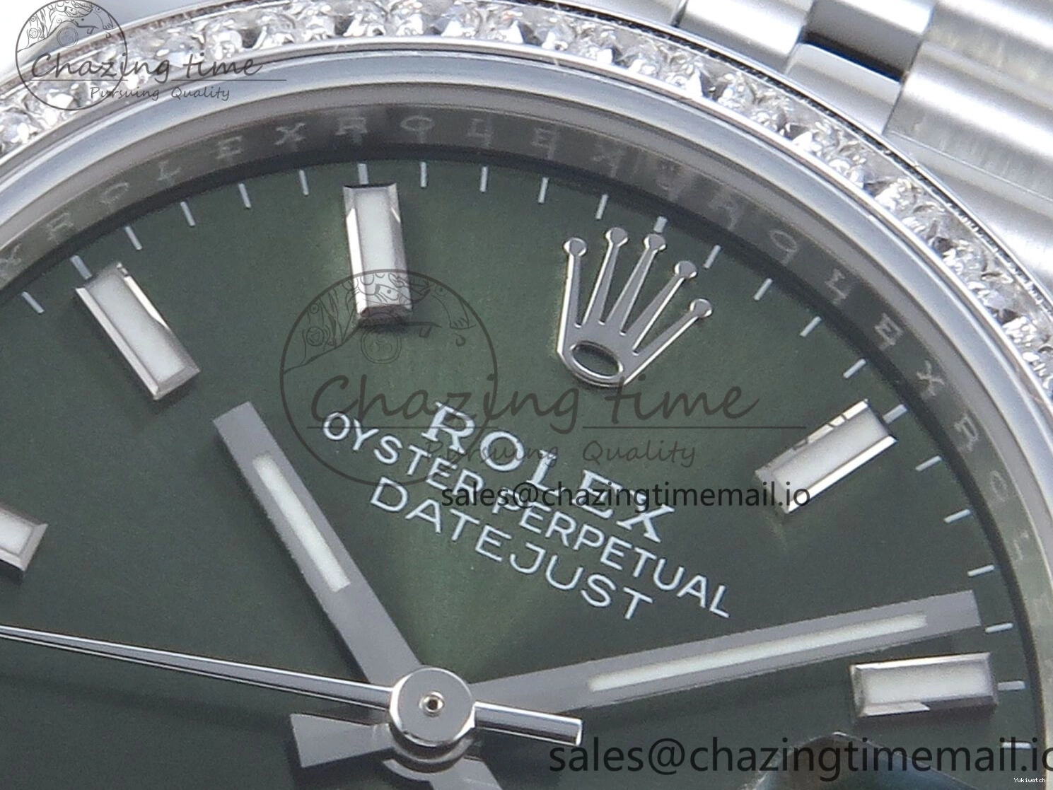 Diamonds Edition ARF Jubilee 278384RBR 904L ETA DateJust SS Bracelet on Stick Best 1:1 2688 Steel Green 31 Dial Bezel 0110